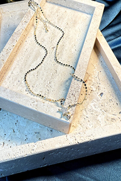 MOONİ ACCESSORİES Star Yıldız Tasarım Özel Tasarım 14K Altın Gold Zirkon Taşlı Zincir Kadın Kolye