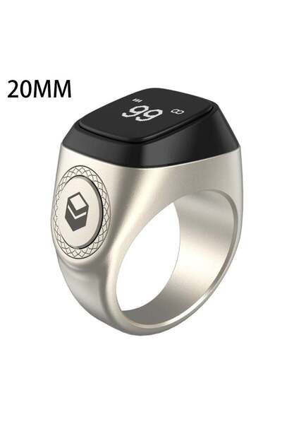 UMEOX عداد رقمي Tasbeeh SMART Zikr حلقة معدنية 20 مم فضية