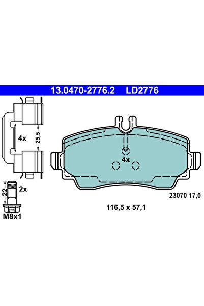 Ate Set Placute Frana Frana Disc Mercedes-Benz A-Class