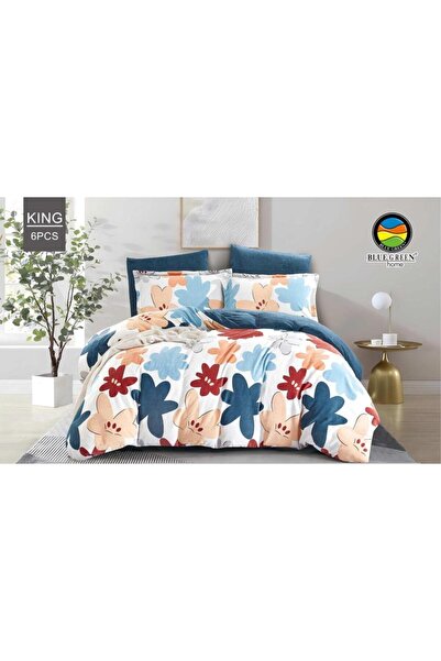 PROMISE طقم لحاف مزدوج مخملي مقاس كينج - 6 قطع