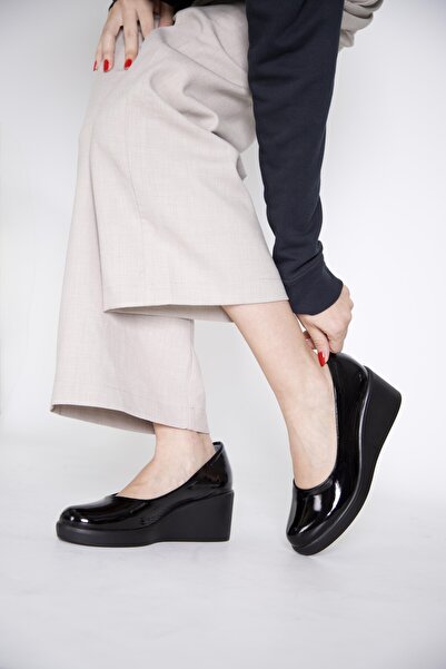 stato 215651114-1 Women's High Heel Shoes Black Leather Patent Leather