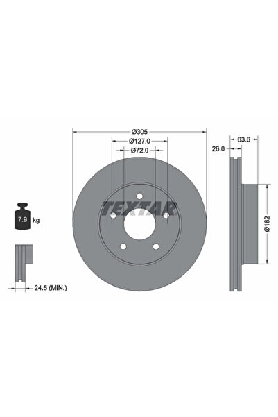TEXTAR Disc Frana Jeep Grand Cherokee 2 Jeep (Bjc) Grand Cherokee