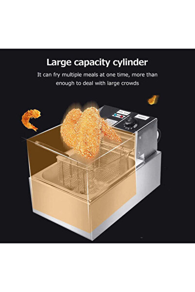 TEHNOSHOP Professional stainless steel fryer 6L 2500W automatic thermostat