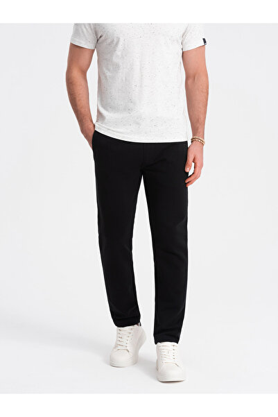 OMBRE Men's trousers with sock without pull-out - black V5 OM-PABS-0206