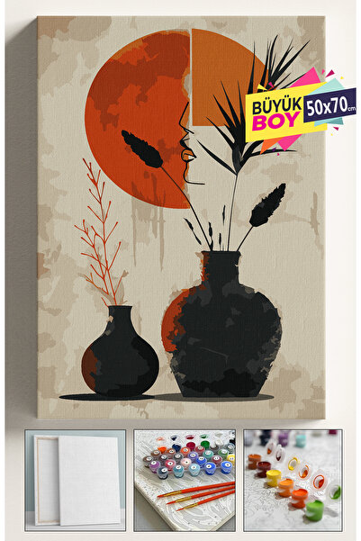 Corvo Sayılarla Boyama Seti Numaralı Tuval Fırça Boya Dahil Kasnaklı Set 50x7...