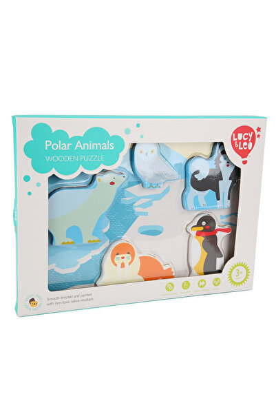 Lucy&Leo Wooden puzzle with polar animals, Lucy&Leo, Multicolor