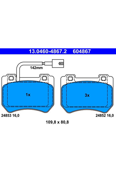 Ate Set Placute Frana Frana Disc Alfa Romeo 159/Brera/Spider