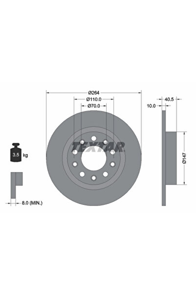 TEXTAR Disc Frana Alfa Romeo Giulietta Dodge Dart
