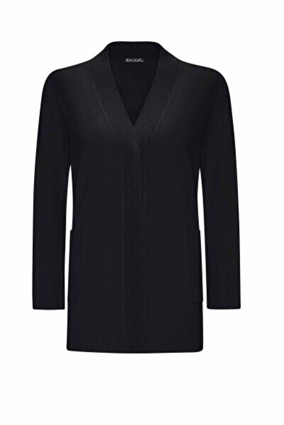 MISS DALIDA Touch Me Düz Renk Triko Siyah Hırka