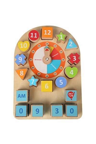 Lucy&Leo Wooden puzzle with clock and different shapes
