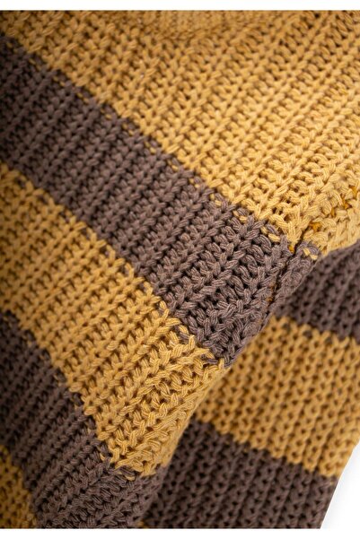 Cigit Pulover tricotat cu dungi Selanik 2-8 ani Galben muștar