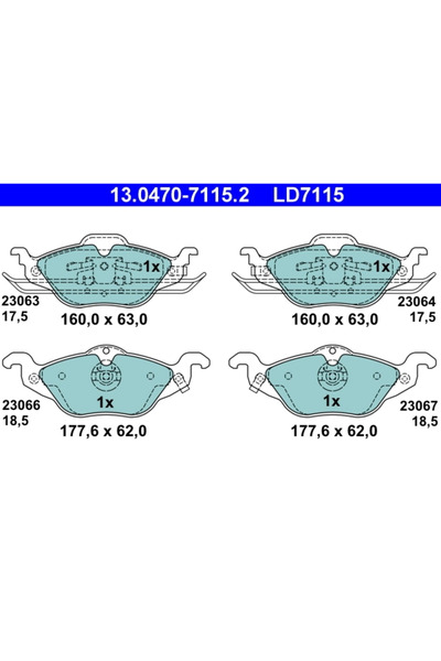 Ate Set Placute Frana Frana Disc Opel Astra G/Zafira A Microbus Vauxhall Astr...