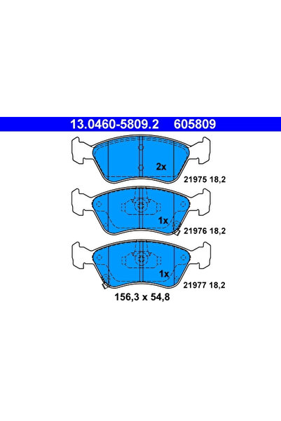 Ate Комплект спирачни накладки дискови спирачки Toyota Avensis