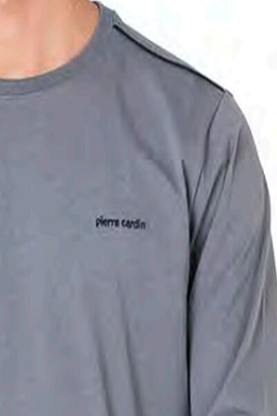 Pierre Cardin 6099 Men's Gray Long Sleeve Crew Neck Pajama Set
