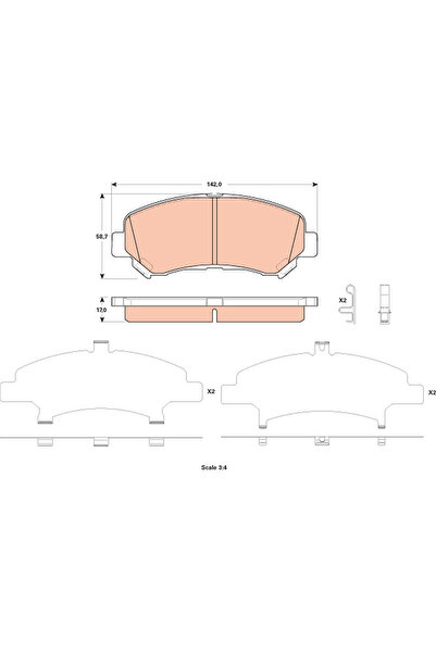 TRW Комплект накладки дискови спирачки Suzuki Kizashi