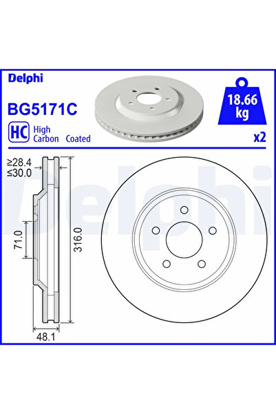 DELPHİ Disc Frana Ford Australia Mustang Cupe Ford Usa Mustang