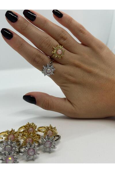 FY Ticaret خاتم ضغط من الفولاذ الشمسي بلون ذهبي وفضي (قطعتان)