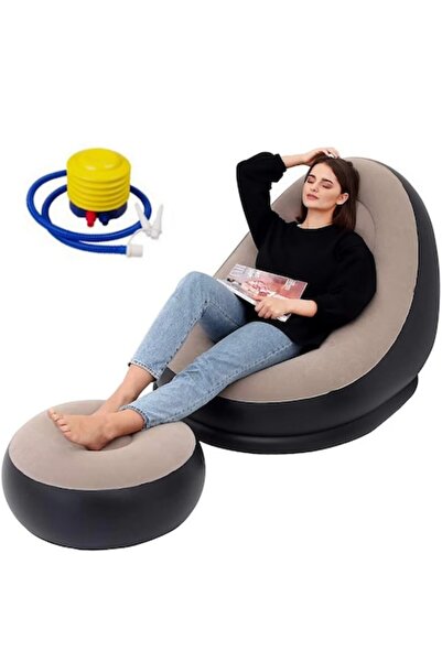 Bllexar Inflatable Armchair with Footstool BLLEXAR, for Indoor and Outdoor Relaxation