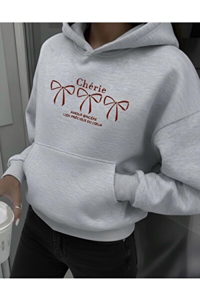 FUFLUNS Cherie Printed Oversize Unisex Women/Men Hooded Sweatshirt