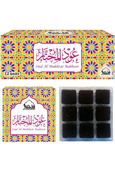 dukhni مجموعة بخور عود مختار للاحتفال (12 وحدة، كل وحدة 9 قطع)