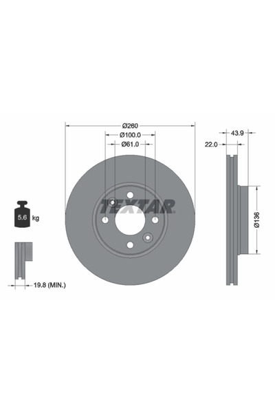 Krieger Disc frana Dacia Logan McV/Logan Pick-Up Nissan Micra 3/Micra C+C 3/Note