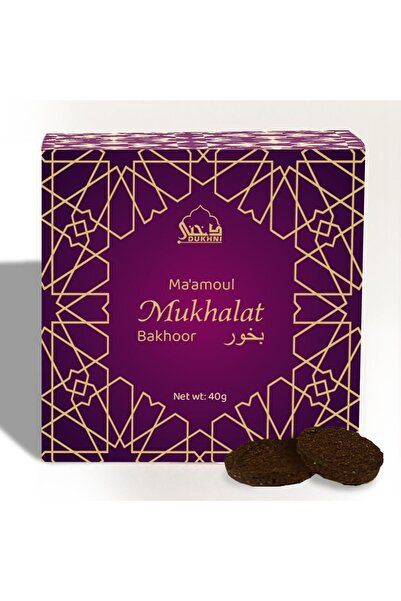 dukhni معمول مخالات بخور | 40 غرام من بخور العود العربي | مزيج العود والزعفرا...