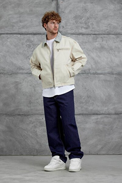 NOMARC Cream Mmx Denim Jacket with Pocket Detail