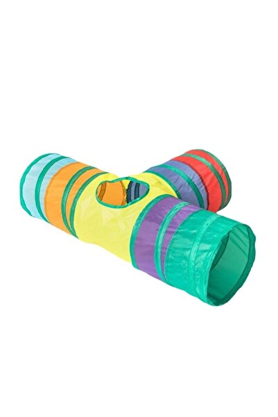 Manolex Сгъваем тунел за игра за котки/кучета/зайци, интерактивен, многоцвете...