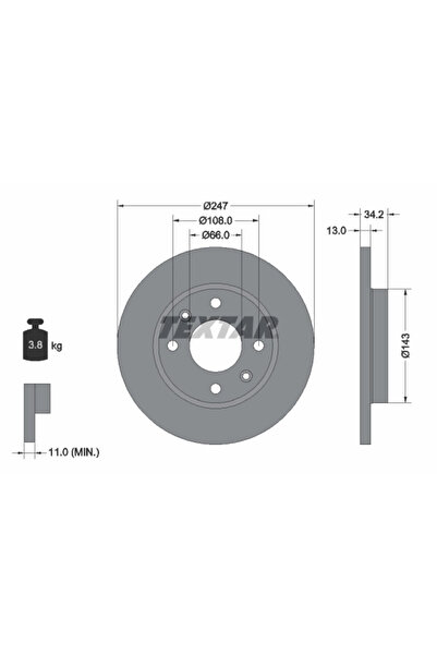 Krieger Дискова спирачка Citroen Xsara Naza 206 Bestari