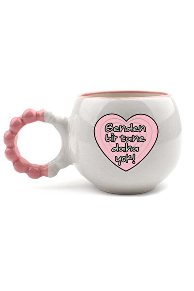 PALTO TASARIM There's No More Left of Me Handmade Cream Glossy Puff Mug - Handcrafted Gift Mug Cup