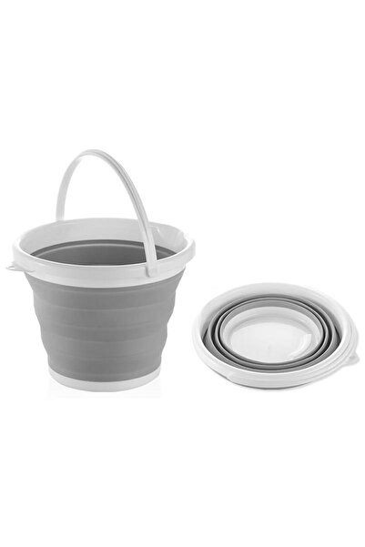 Aptel Silicone bowl, foldable, white/gray, 5L