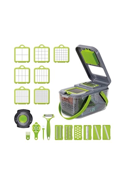 OEM Multifunctional Vegetable Slicer, 2-in-1, 13 Blades, Stainless Steel, Foldable