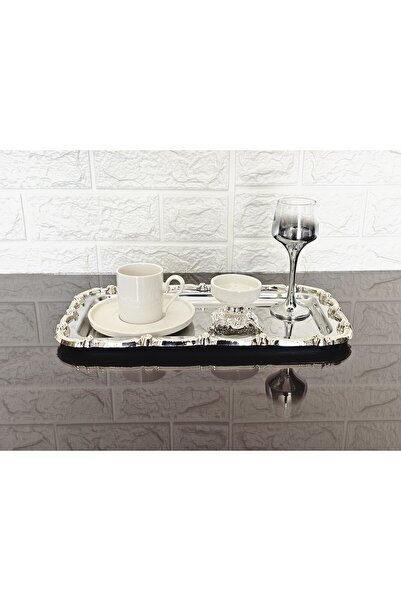 atabey home Single 1-Piece Full Silver Baton Presentation Tray