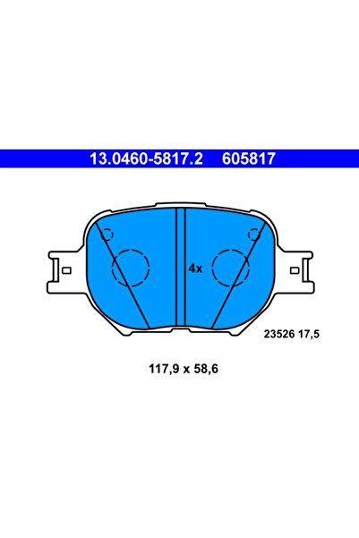 Ate Комплект спирачни накладки за дискови спирачки Toyota Altezza/Brevis/Celi...
