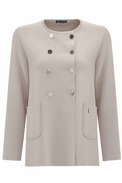 MISS DALIDA Kruvaze Düğmeli Kısa Vizon Hırka