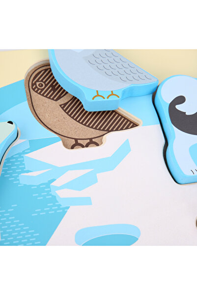 Lucy&Leo Wooden puzzle with polar animals, Lucy&Leo, Multicolor