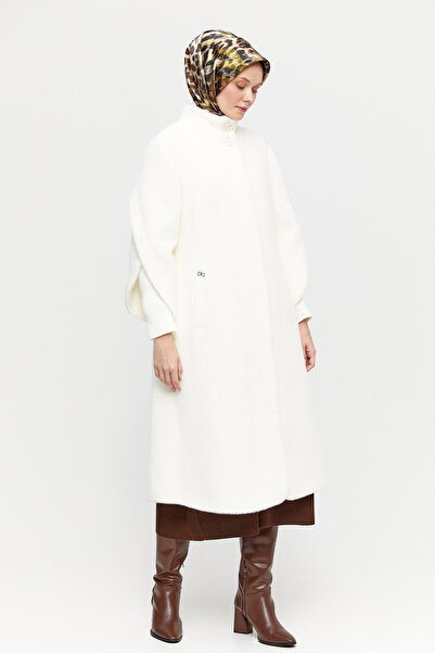 Setrms Yüksek Yakalı Lale Kol Uzun Kaban