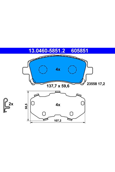 Ate Set Placute Frana Frana Disc Subaru Forester/Impreza/Legacy 2 1994-2009