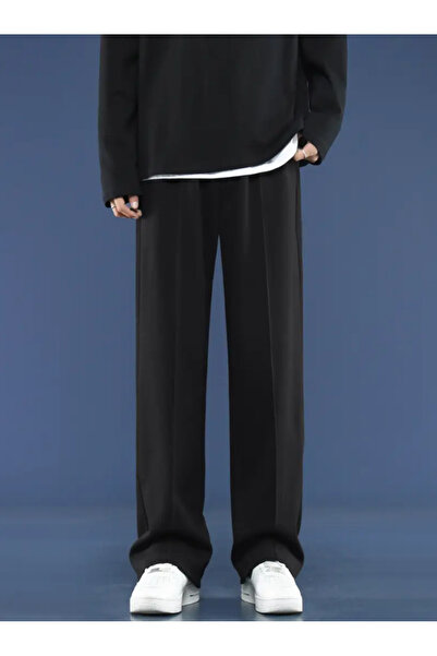 CANDERO Εποχιακό Casual Wide Leg Ψηλόμεσο Φούτερ Navy Blue-Asel0111