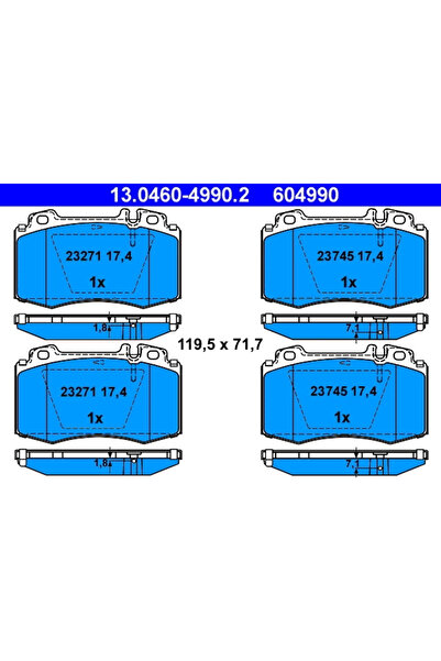 Ate Set Placute Frana Frana Disc Mercedes-Benz C-Class/Clk/E-Class