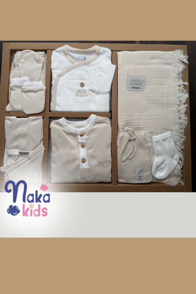 Naka Concept مجموعة خروج المستشفى المكونة من 10 قطع – 100% قطن