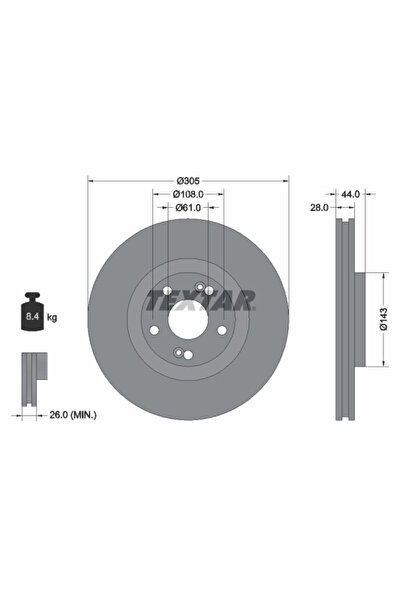 TEXTAR Disc Frana Renault Avantime/Espace 3