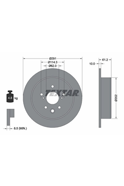 TEXTAR Disc Frana Lexus Is 2/Is 3/Is C Toyota Crown/Mark 10 1/Mark 10 2