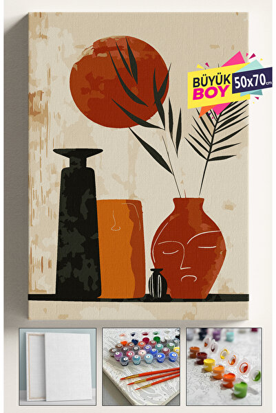 Corvo Sayılarla Boyama Seti Numaralı Tuval Fırça Boya Dahil Kasnaklı Set 50x7...