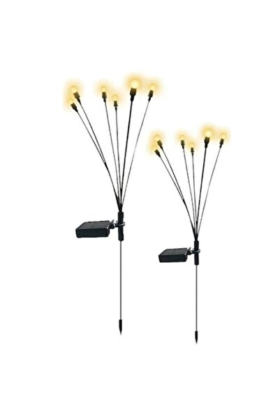 OEM Set 2 lămpi solare LED alb cald cu 6 becuri licurici decorațiuni de grădină