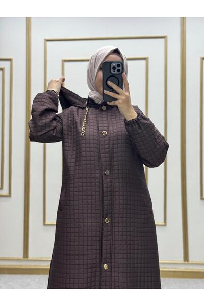 NİLNUR MODA Καπέλο Elit με κουκούλα με λεπτομέρεια από αλυσίδα και καπιτονέ