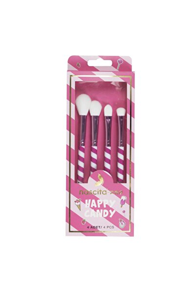 nascita 4'lü Özel Tasarım Pembe Göz Makyajı Fırça Seti - 108