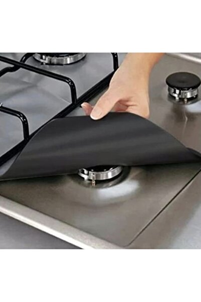 OEM Set de 4 folii de protecție pentru aragaz din teflon detașabile, negre