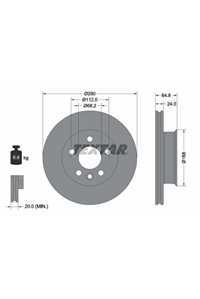 TEXTAR Disc Frana Vw California T4 Camper/Kombi T2 Bus/Kombi T2 Caroserie