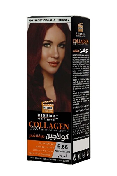 NITRO CINEMA Collagen Pro Hair Color System Pomegranate Red 6.66